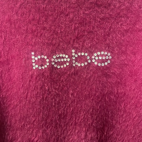 Bebe Sangria Fuzzy Rhinestone Sweater - Picture 3 of 7